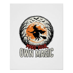 Halloween-Hexe-vereint-Magie-vintage-Shirt-Design_ Poster