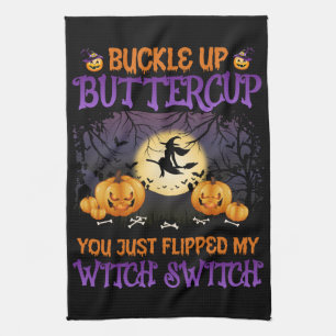 Halloween Hexe Wechsel Anschnallen Butterblume Geschirrtuch
