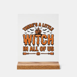 Halloween-Hexe-Zitat Vintage-Vektordesign_1 Acrylschild