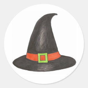 Halloween Hexen Black Hat Spuk House Runder Aufkleber