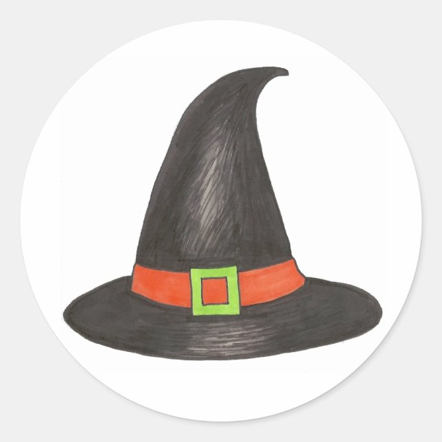 Halloween Hexen Black Hat Spuk House Runder Aufkleber (Vorderseite)