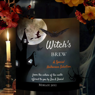 Halloween Hexen Bräu Weinetikett