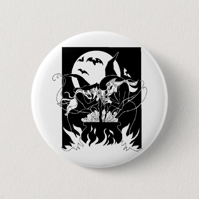 Halloween-Hexen Button (Vorderseite)