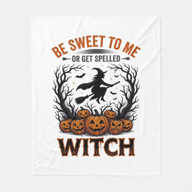 Halloween Hexen Design Sei Süß Oder Werde Verzaube Fleecedecke (Vorderseite)