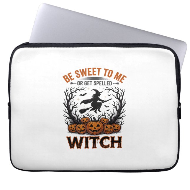 Halloween Hexen Design Sei Süß Oder Werde Verzaube Laptopschutzhülle (Vorderseite)