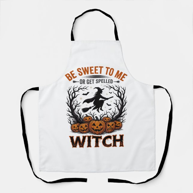 Halloween Hexen Design Sei Süß Oder Werde Verzaube Schürze (Vorderseite)