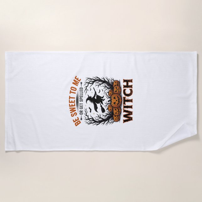 Halloween Hexen Design Sei Süß Oder Werde Verzaube Strandtuch (Vorderseite)