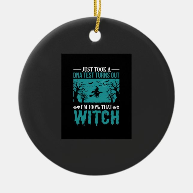 Halloween-Hexen-DNA-Test-Design Keramik Ornament (Vorne)