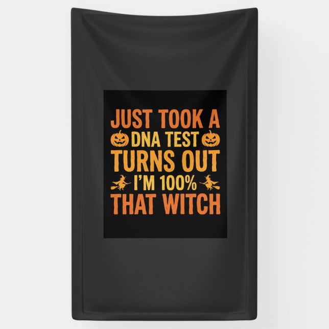 Halloween Hexen DNA-Test Lustiges Design Banner (Vertikal)