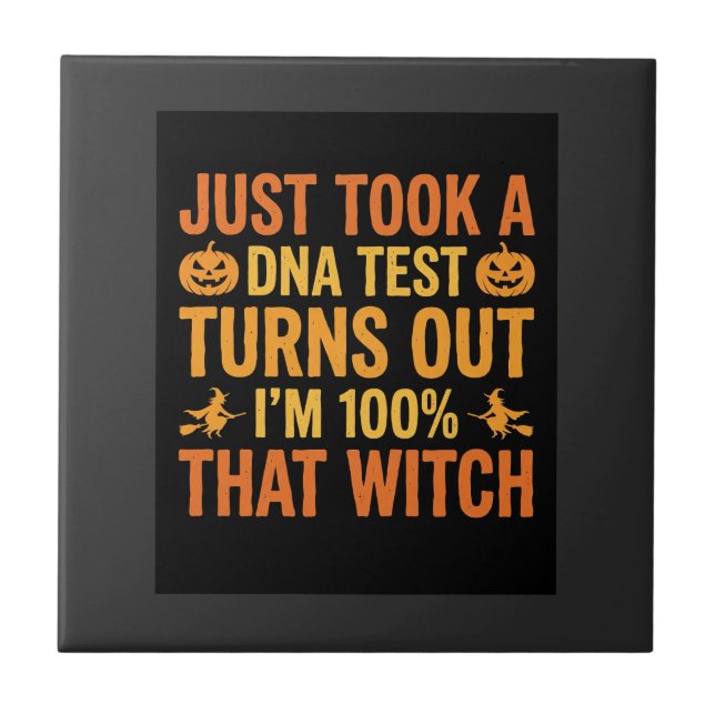 Halloween Hexen DNA-Test Lustiges Design Fliese (Vorderseite)