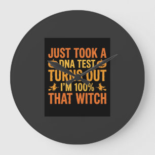 Halloween Hexen DNA-Test Lustiges Design Große Wanduhr