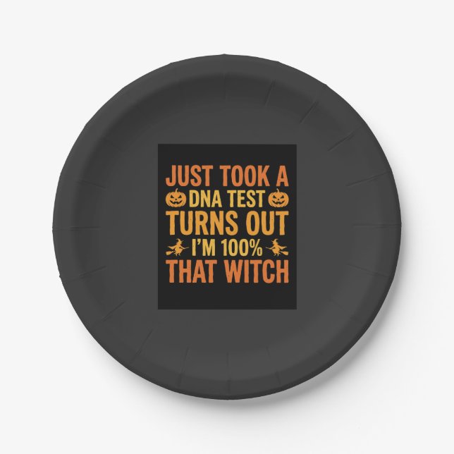 Halloween Hexen DNA Test Lustiges Design Pappteller (Vorderseite)