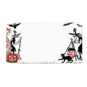 Halloween Hexen Etikett