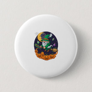 Halloween Hexen Gnom Besenstiel Kürbisse Mond Button
