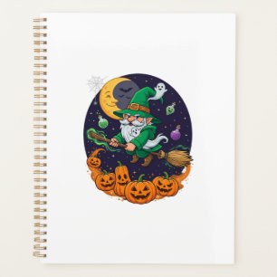 Halloween Hexen Gnom Besenstiel Kürbisse Mond Planer