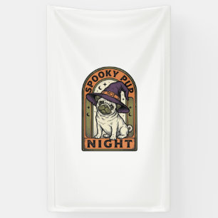Halloween-Hexen-Hund Vintage-Stich-Shirt-Design Banner