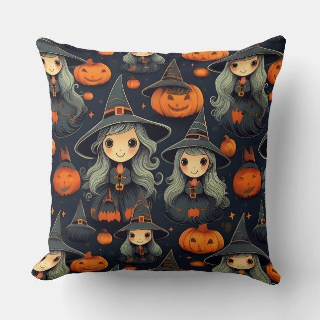 Halloween Hexen Kissen (Vorderseite)