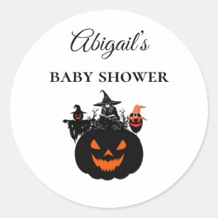 Halloween Hexen Kürbis Baby Shower  Runder Aufkleber