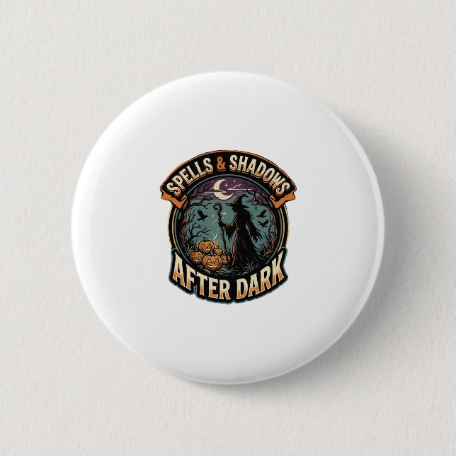 Halloween Hexen Kürbis Nacht Button (Vorderseite)