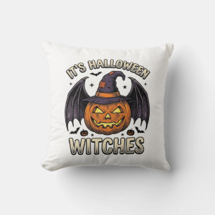 Halloween Hexen-Kürbis Vintage-Fledermaus-Shirt_1 Kissen