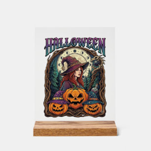 Halloween Hexen Kürbisse Mondphasen_1 Acrylschild