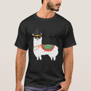 Halloween Hexen Lama Alpaka Fledermäuse Kostüm T-Shirt
