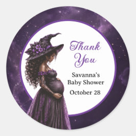 Halloween-Hexen-Mama-Baby-Shower-Aufkleber Etikett Runder Aufkleber