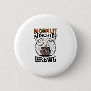 Halloween Hexen Mond Unfug Button