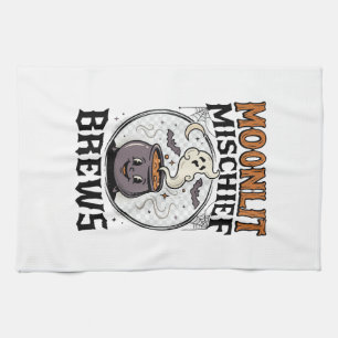 Halloween Hexen Mond Unfug Geschirrtuch
