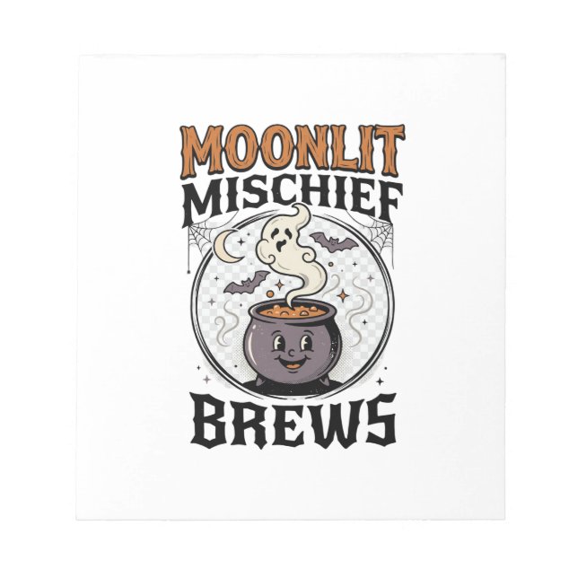 Halloween Hexen Mond Unfug Notizblock (Vorderseite)