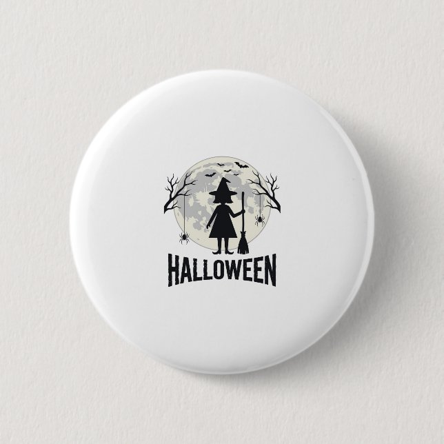 Halloween-Hexen-Mond-Vintage-Stich-Design_1 Button (Vorderseite)