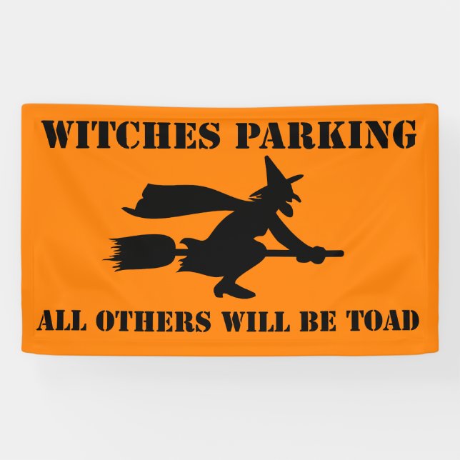 Halloween Hexen Parking Spaß Banner (Horizontal)