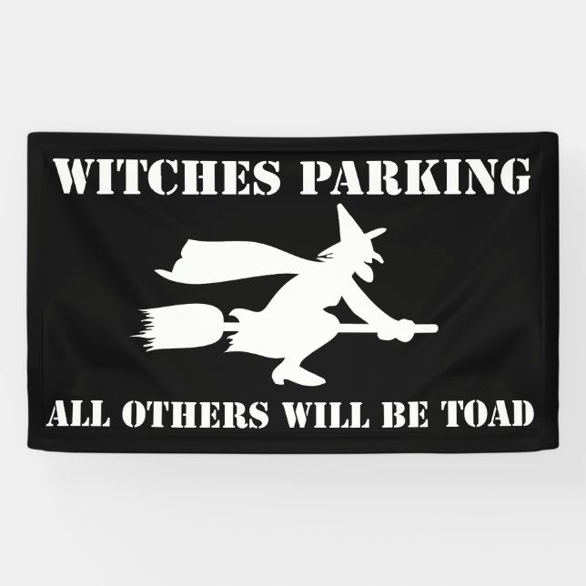Halloween Hexen Parking Spaß Banner (Horizontal)