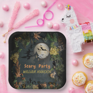 Halloween Hexen Party Nachtplaner Einladung Pappteller