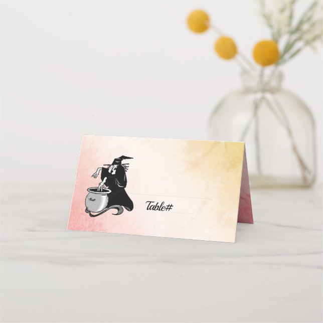 Halloween-Hexen-Platzkarten Platzkarte (Vorderseite)