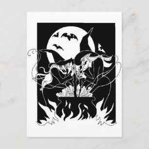 Halloween Hexen Postkarte