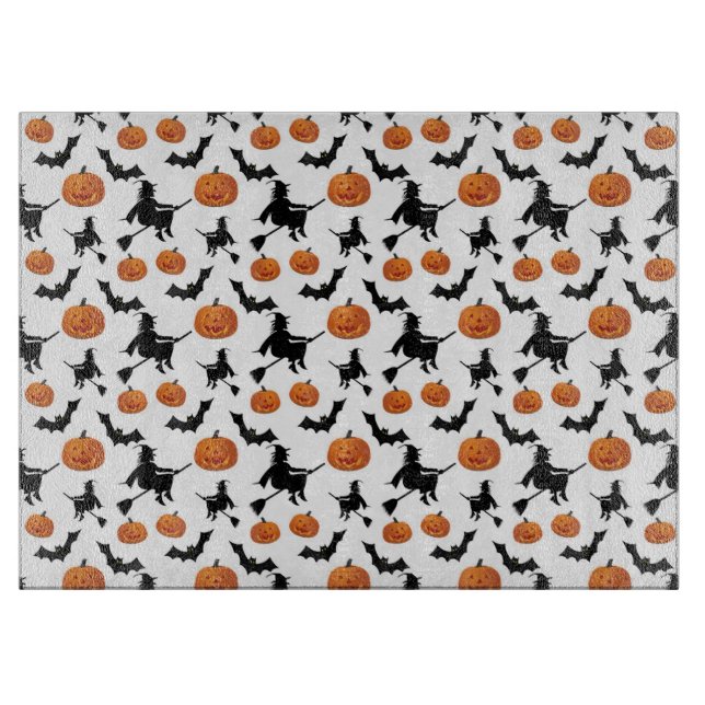 Halloween Hexen, Pumpkins und Fledermäuse Schneidebrett (Vorderseite)