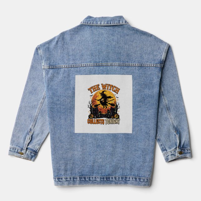 Halloween Hexen Sammlung Humor Jeansjacke (Rückseite)