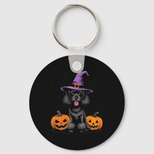 Halloween Hexen-Schwarzer Standard Poodle Hund Gru Schlüsselanhänger