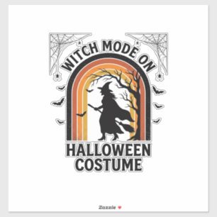 Halloween-Hexen-Shirt Lustiges Kostüm Vintage-Grav Aufkleber