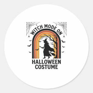 Halloween-Hexen-Shirt Lustiges Kostüm Vintage-Grav Runder Aufkleber