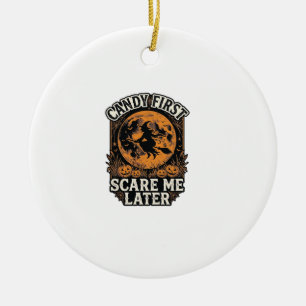 Halloween-Hexen-Shirt Süßigkeiten Gruselig Vintage Keramik Ornament
