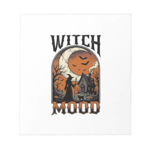 Halloween-Hexen-Shirt Vintage-Design mit bezaubern Notizblock
