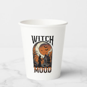Halloween-Hexen-Shirt Vintage-Design mit Mondmotiv Pappbecher