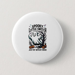Halloween-Hexen-Shirt Vintage-Geister-Humor-Design Button