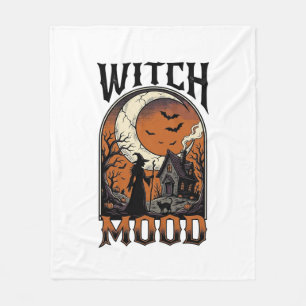 Halloween-Hexen-Shirt Vintage-Geister-Mond-Design_ Fleecedecke