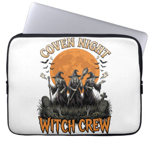 Halloween-Hexen-Shirt Vintage Graviert Coven Nacht Laptopschutzhülle