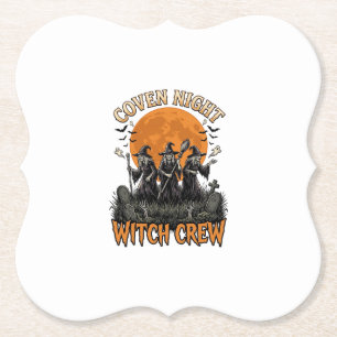 Halloween-Hexen-Shirt Vintage Graviert Coven Nacht Untersetzer