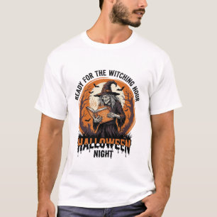 Halloween Hexen-Shirt Vintage-Zauberbuch-Lesende T-Shirt
