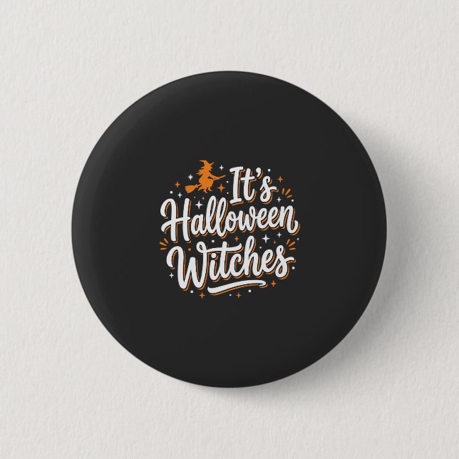 Halloween-Hexen Süße Hexe Zitat Design_1 Button (Vorderseite)